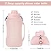 Collapsible Water Bottles, 2L/64OZ travel water bottle Bottle with Straw, Half Gallon Large Water Bottle for Travel Outdoor Sports Runing Fitness Yoga (Upgraded pink)