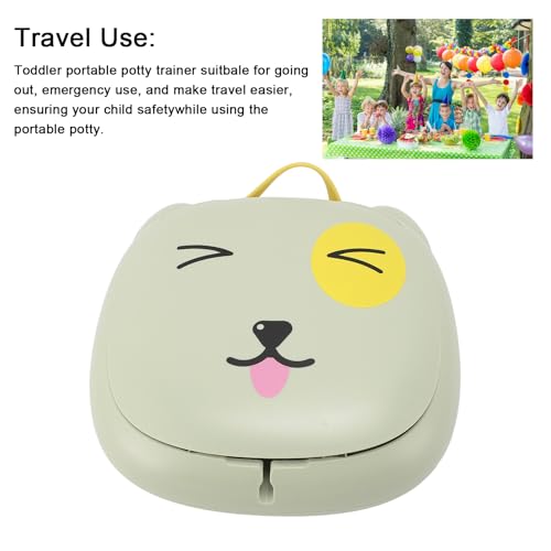 Image of TOPINCN Children Travel Toilet Seat, Portable Foldable Potty Seat with Storage Bag, for Car Driving Camping Travel Toddler Portable Potty Trainer (Green)
