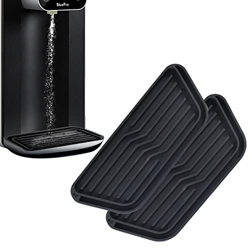 Lot de 2 bacs récupérateurs d'eau, distributeur d'eau, bac d'égouttement en silicone,bac d'égouttement en silicone, bac d'égouttement pour réfrigérateur, distributeur de glace et d'eau réutilisable