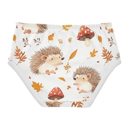 Wusikd Cute Hedgehogs Girls' Underwear Cotton Mushroom Hat Girls Briefs Soft Toddler Underwear 2T2