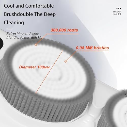 Brosse exfoliante electrique murale au design epure blanc pour douche