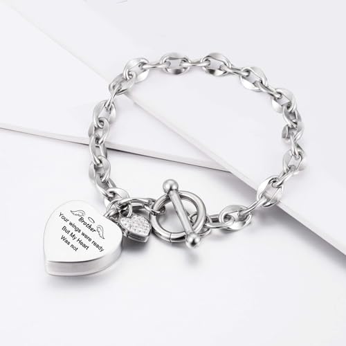 Heart Urn Bracelet for Ashes Women Men Memorial Pendant Locket Cremation Bracelet Ashes Holder Adjustable Keepsake Bangle Ash Jewelry4