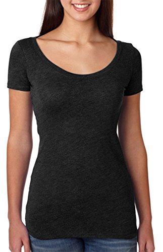 Next Level Apparel 6730 Lady Tri-Blend Scoop - Vintage Black44; Large