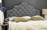 Safavieh Mercer Collection Arebelle Pewter Velvet Headboard, King, Grey