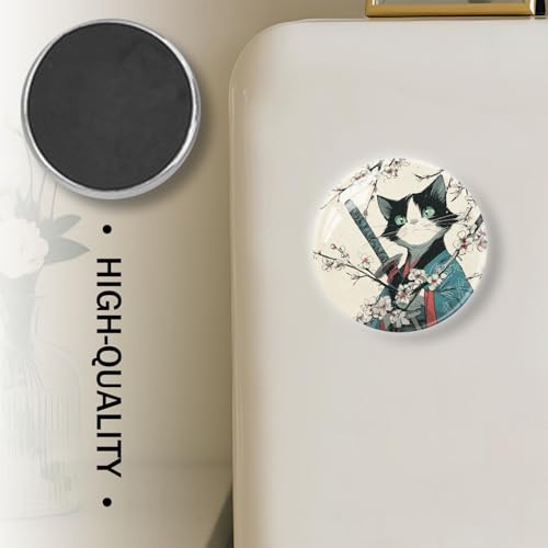 Imán de vidrio redondo con diseño de gato para decoración miniatura 4