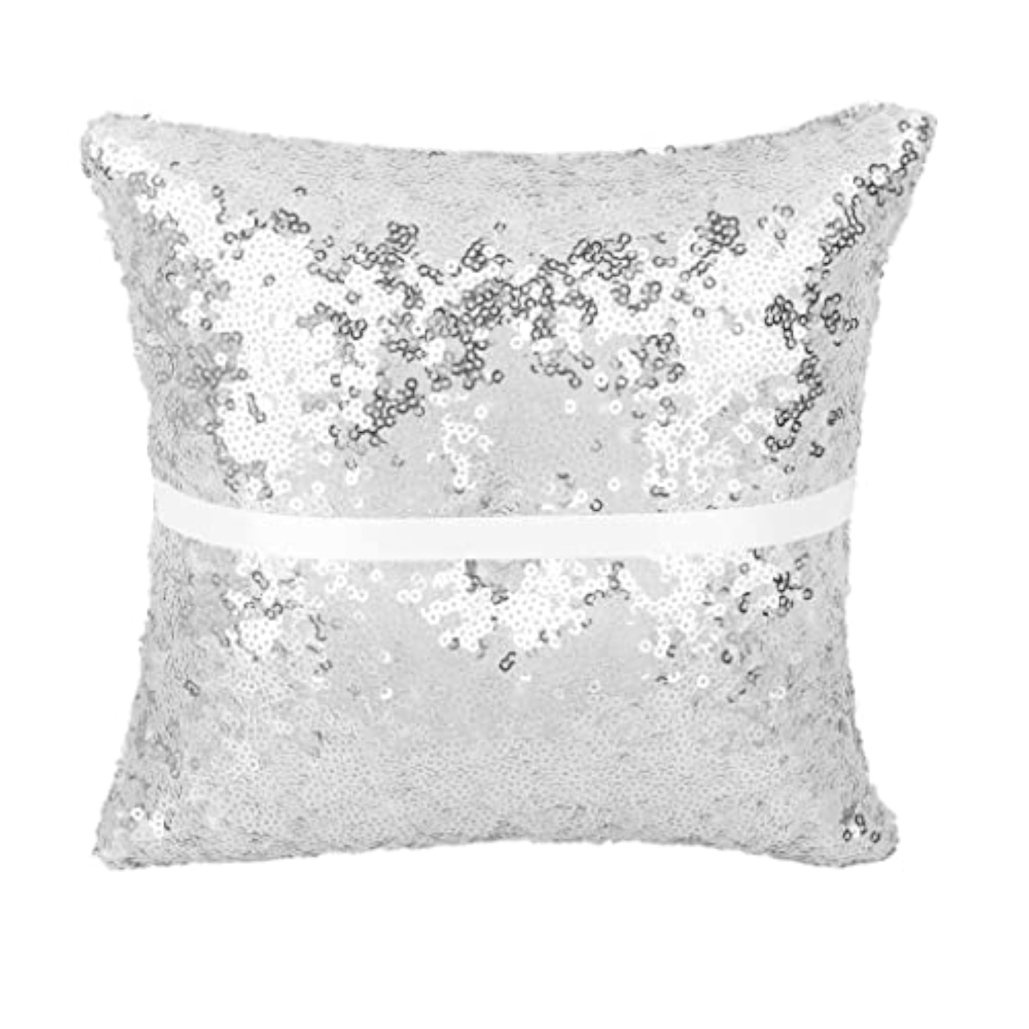 20cm Square Wedding Ring Bearer's Pillow with Sequins