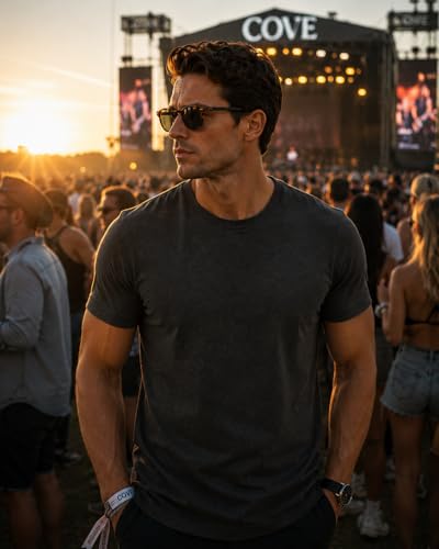 Image of Men's 100% Cotton Crew Neck T-Shirt, Regular Fit