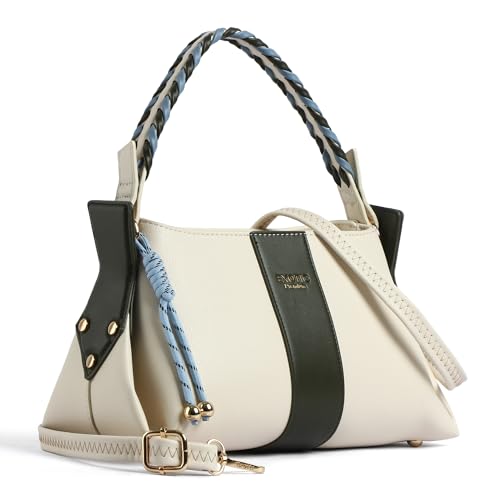 Image of EXOTIC Noire Twist Structured Handbag with Braided Handle & Multi-Compartment Design