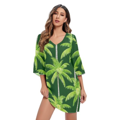 Robe d'été en mousseline verte à col en V pour vos journées ensoleillées