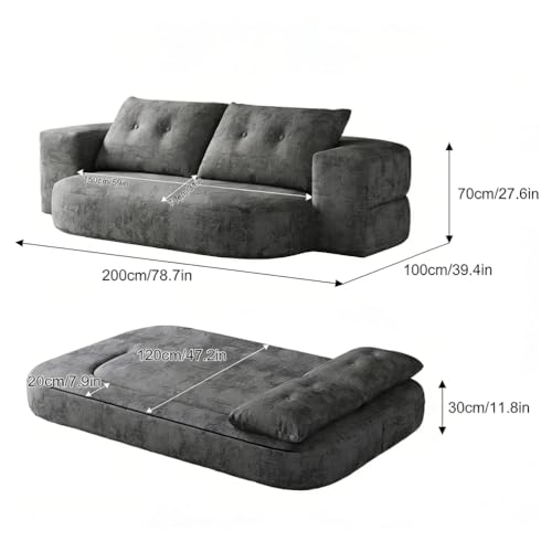 Sofá cama cómodo con asiento profundo y dos plazas de chenilla 3