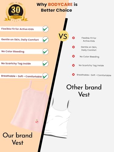 Image of Kids Girl's Regular Fit Vest| 100% Cotton| Skin Friendly | Lightweight | Sleeveless Design | Pack Of 3 (Color & Print May Vary)