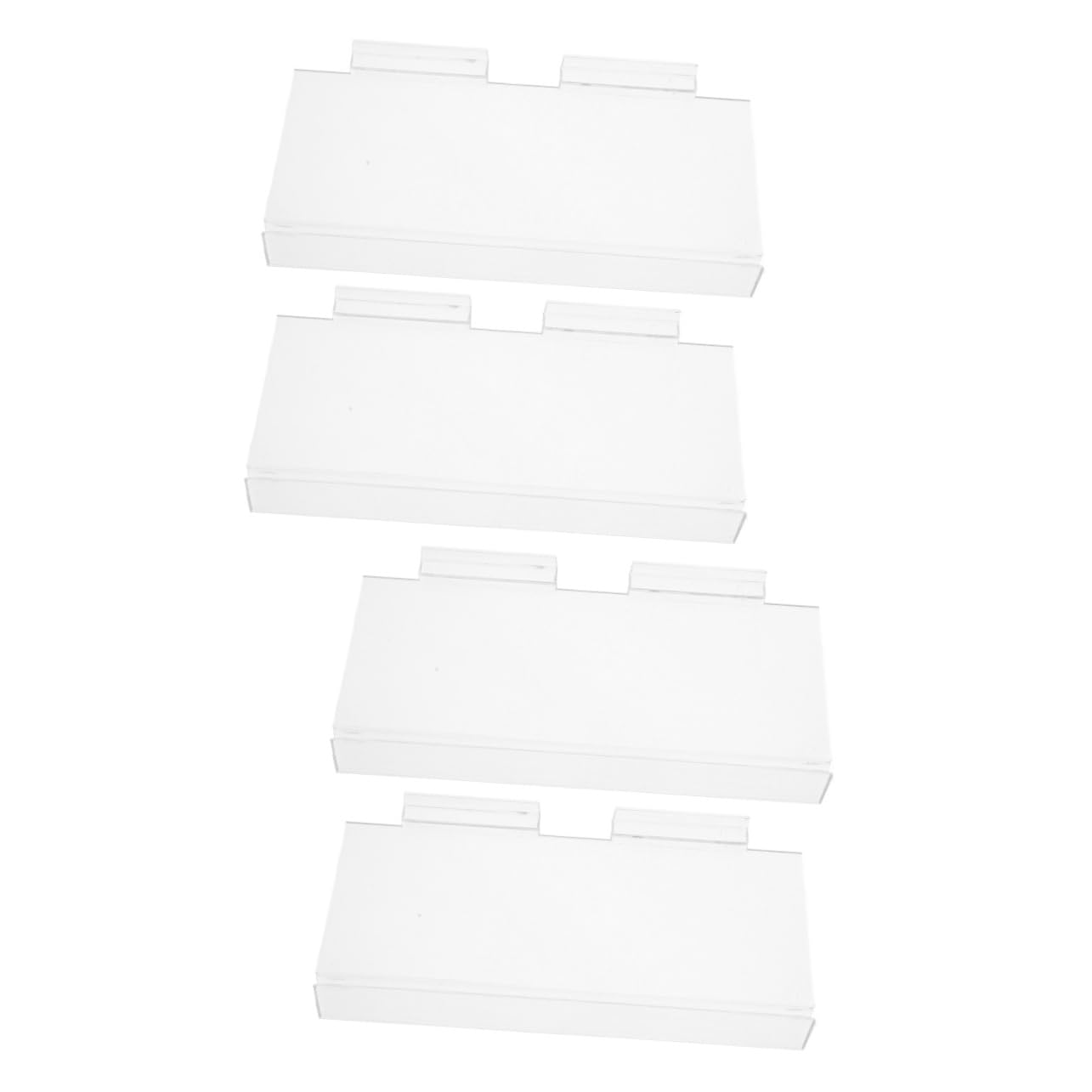 HOMOCONO 2sets Shoe Rack Closet Slat Wall Shelves Floating Wall Shelf Shoe Display Acrylic Display Rack 2pcs*2