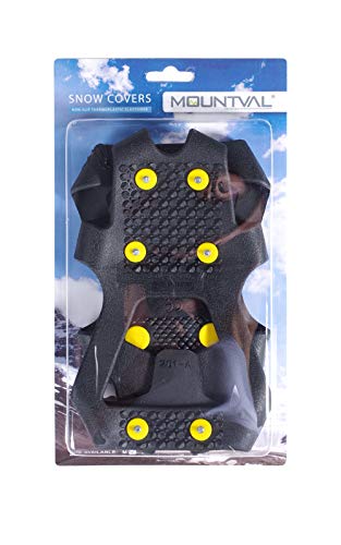 Ijs- en Sneeuwgrips, Uitrekbare en Bevestigbare Duurzame Schoenplaatjes Schoenijzers, Mountval Sneeuwkappen, Diverse Maten (L / 41-43 EUR)
