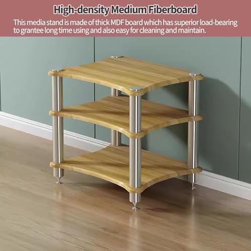 Speaker Stand,3-Tier Audio Rack - Sturdy Stereo Tower for Small Spaces, Perfect for Home Theater & Living Room, Stylish AV Equipment Storage & Entertainment Solution