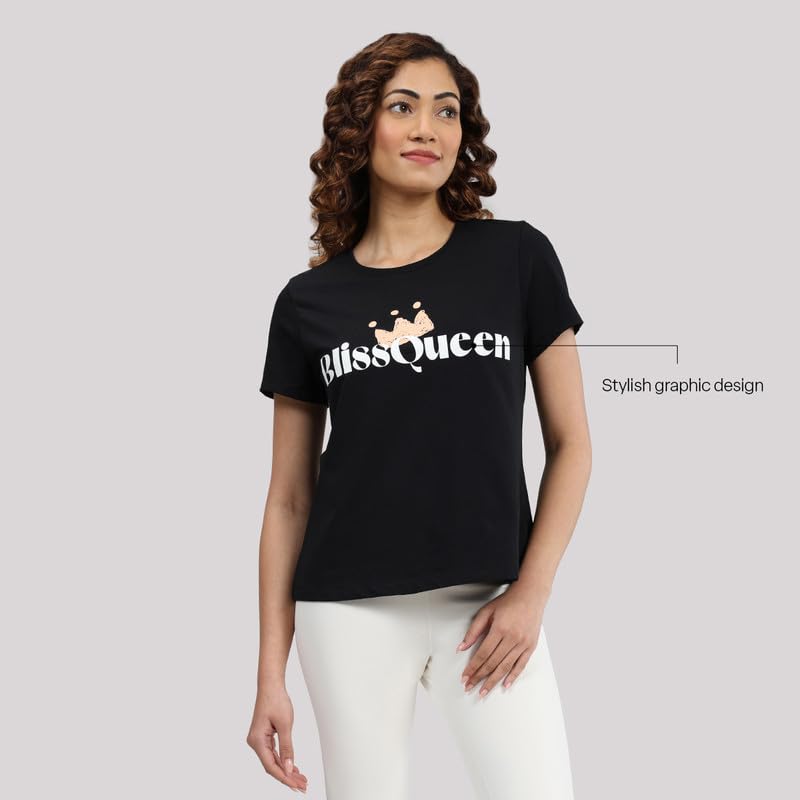 Image of BlissClub Women's Solid Regular Fit T-Shirt