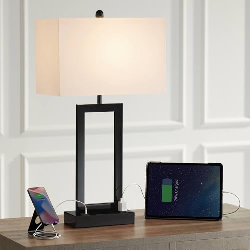 Lámpara de Mesa Moderna 30" con Puerto USB y Enchufe miniatura 1