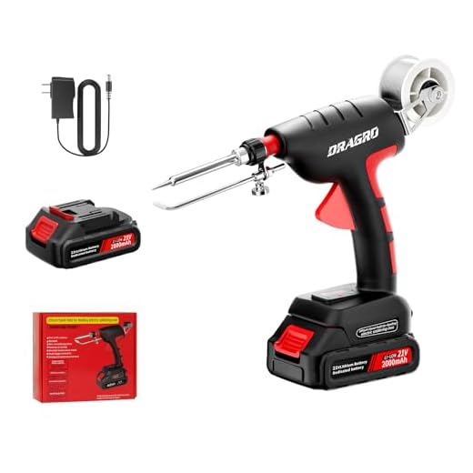 Cordless Soldering Iron Kit Portable Soldering Gun Electric Solder Iron 30s Rapid Preheat Soldering Gun Kit for Electronics Welding Repairing 2 Pcs Battery Include