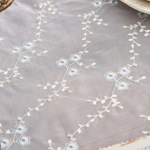 Nappe en dentelle blanche haut de gamme pour table rectangulaire - 6