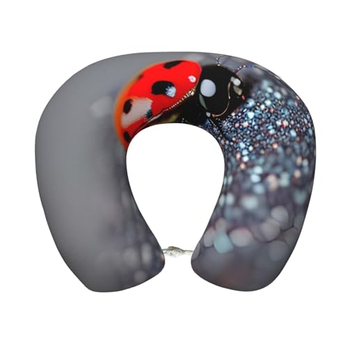 Almohada De Viaje De Poliéster Negra Semicircular miniatura 1