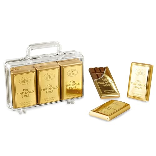 Confiserie Heidel Grande mallette Gold Lait entier noble, 1 paquet (1 x 120 g)