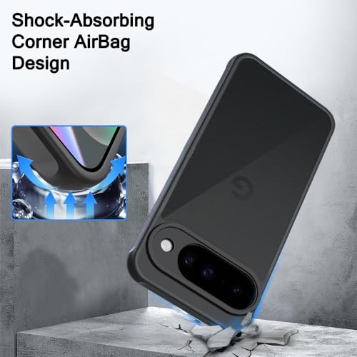 Image of TheGiftKart Hybrid Matte Frosted Translucent Back Cover Case for Google Pixel 10 | Shockproof Design | Camera Protection Module | Hard Back Cover Case for Pixel 10 (PC & TPU, Frost Black)