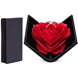 Creative Ring Box Small Ring case for Proposal Engagement Wedding Ceremony Birthday Gift Jewelry Display Presentation Storage Chest Holder Organizer,Ring Rose Box Surprise Jewelry Storage Holder
