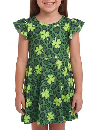 Image of Unique Baby Girls' Short Sleeve Everyday Printed Dresses for Kid and Toddler, Sizes 2T-12Y