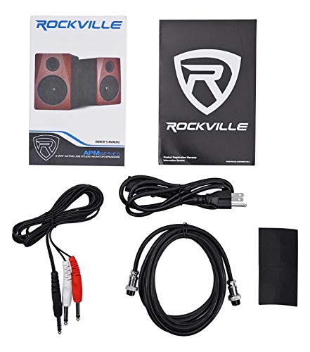 Rockville Pair Apm6B 6.5" 2-Way 350W Powered Usb Studio Monitor Speakers+Pads #TOP7