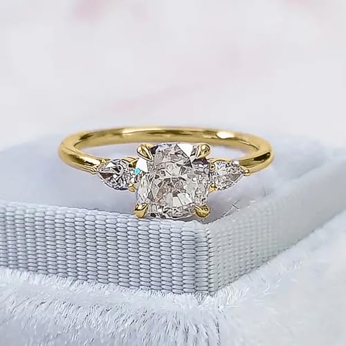 Cushion Shaped Cubic Zirconia Rings for Women Fashion Contracted Design Wedding Accessories2