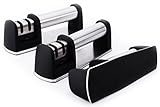 Waypower Knife Sharpeners,2 Stage Stainless Steel Handle Fine And Coarse Dual,Black color