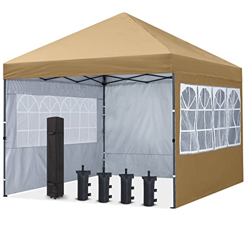 COOSHADE 10X10Ft Pop up Canopy Tent Enclosed Instant Folding...