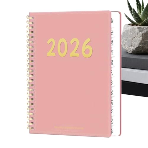 Agenda semanal de 2026 – Planificador de 12 meses con, planificador 2026 con vistas semanales y mensuales – para la escuela, el trabajo académico, las mujeres, las maestras, la familia, el hogar