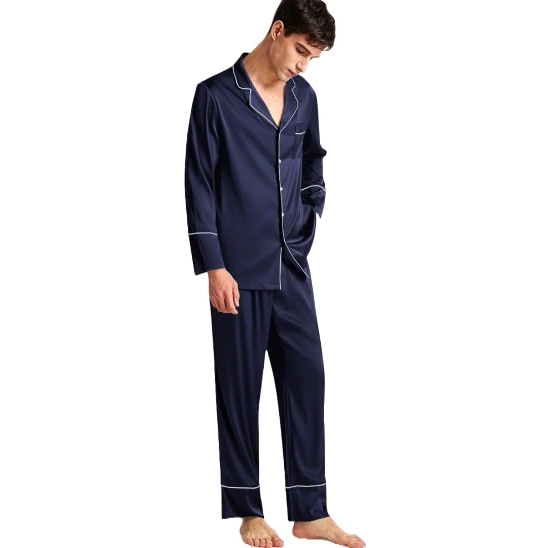 Super Soft Satin Nightwear for Men | Gentleman Cuff | Size XS to 3XL | Premium Nighsuit | Luxury Co Ord Set | Pjyama Set | Travel Outfit | Tearfree Satin-image-20