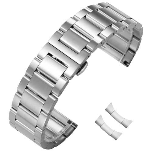 Aoeiwv Correa reloj de Acero Inoxidable con Extremo Curvo 14mm 15mm 16mm 17mm 18mm 19mm 20mm 21mm 22mm 23mm 24mm Universal Pulido Cepillado Banda de Reloj Metal Pulsera de Repuesto Hombre Mujer