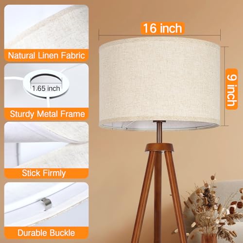 image for OUTON Beige Large Drum Lamp Shades for Floor Lamps, 16