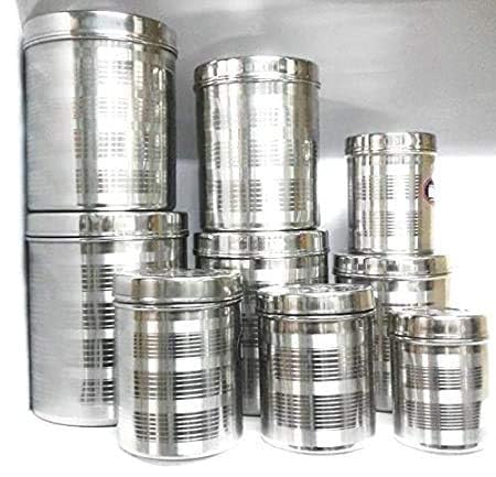 Liolis Stainless Steel Container set - 500 Ml, 9 Pieces, Silver
