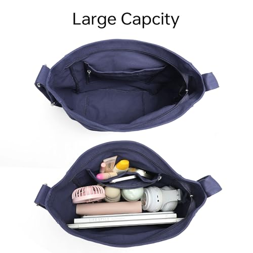 Bolsa grande hobo tipo tote para mujer azul miniatura 6