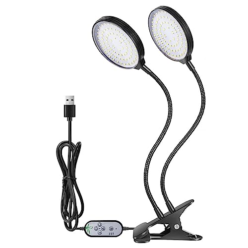 Dioche Luz LED para Cultivo de Plantas de 30 W, Lámpara LED de Espectro Completo para Plantas de Invernadero de Interior con Cuello Flexible, Alimentación USB, Temporizador y Función de Atenuación