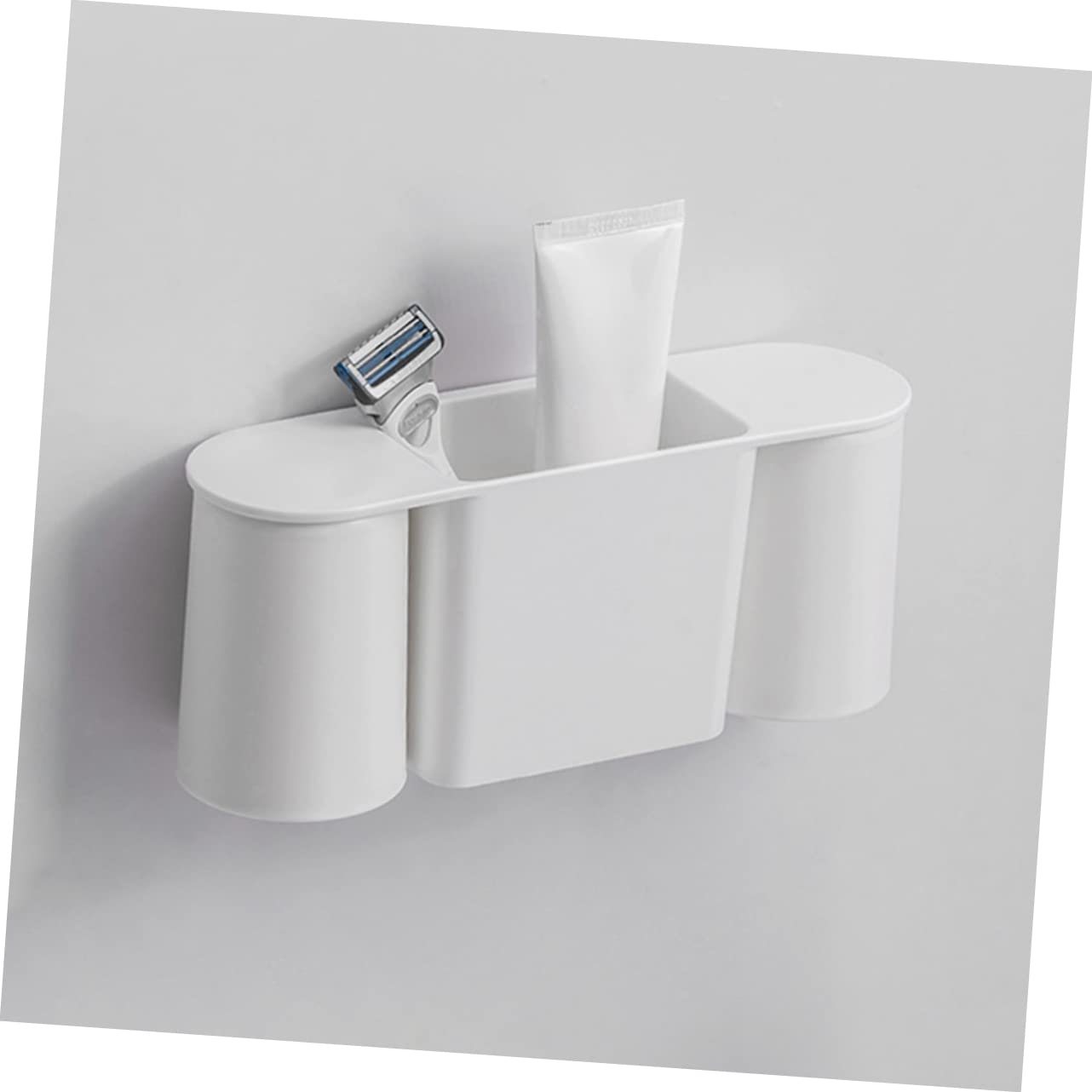WOONEKY Soporte Magnético para Cepillos De Dientes Estante De Baño Vaso para Lavar Sin Perforaciones