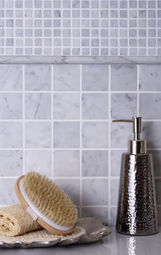 12\" X 12\" White Honed Marble Mosaic Wall and Floor Tile (5 Sq ft- Box of 5 sheets)