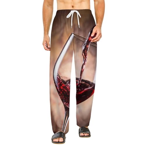 Pantalon de pyjama femme vin rouge avec poches taille S