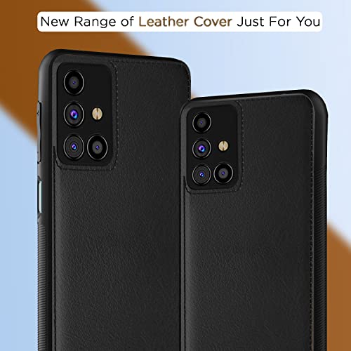 Image of Pikkme Samsung Galaxy M31s Back Cover | Pu Leather | Soft Touch | Raised Edges | Bumper Case for Samsung Galaxy M31s (Black)
