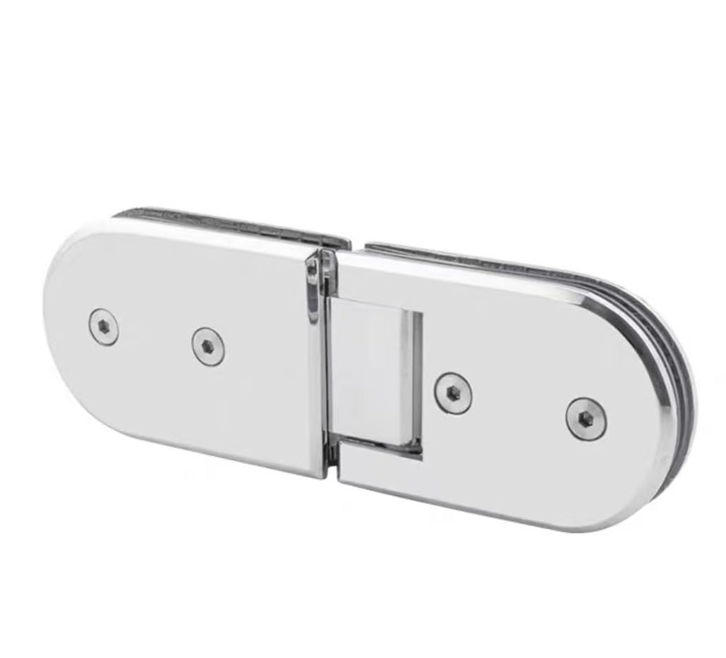 Pzoferlin One Color Hinged Shower Doors Stainless Steel Glass Door Hinge, 90-180 Degrees, Suitable For 8-12 Mm Glass(180 Degree Glass To Glass)