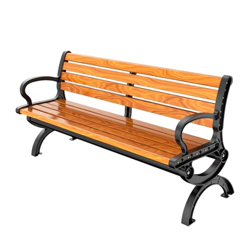 Chaise de parc double de jardin en fer forgé avec dossiers et accoudoirs