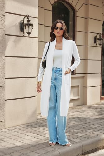 Image of GRACE KARIN Essential Solid Open Front Maxi Long Knitted Cardigan Sweater for Women