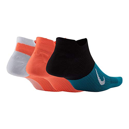 Nike Women`s Everyday Plus Lightweight Training No-Show Socks 3 Pack (Multi-Color(Cv2964-907)/Orange, M) #TOP1