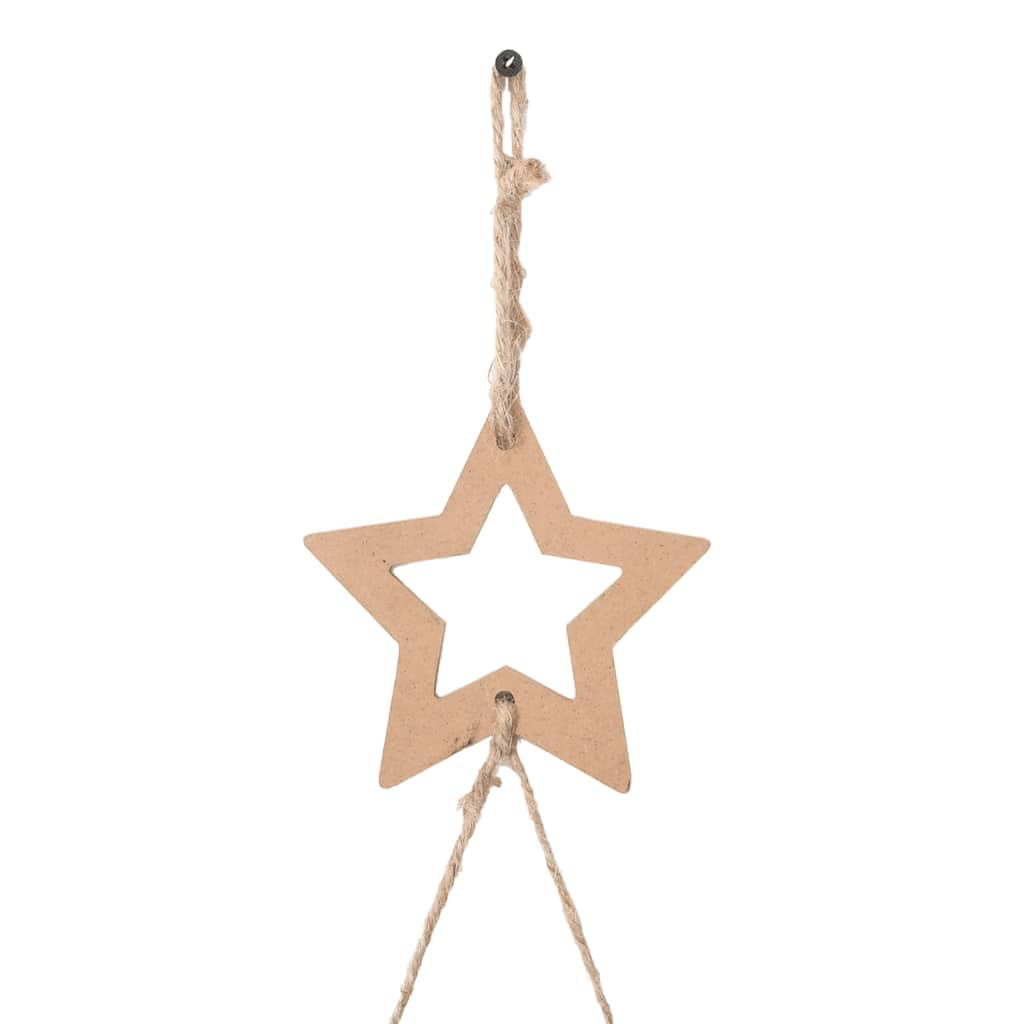 Árbol De Navidad Colgante De Madera Natural con Punta De Estrella, Decoración para Pared y Ventana, Arbol Navidad Colgante, Christmas Tree, 74x150 Cm