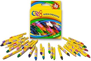 BucKit Craft 36 Wax Crayons | Colourful Wax Crayons | Childrens Crayon Pack | Non-toxic Rainbow Colours Crayons for drawing art