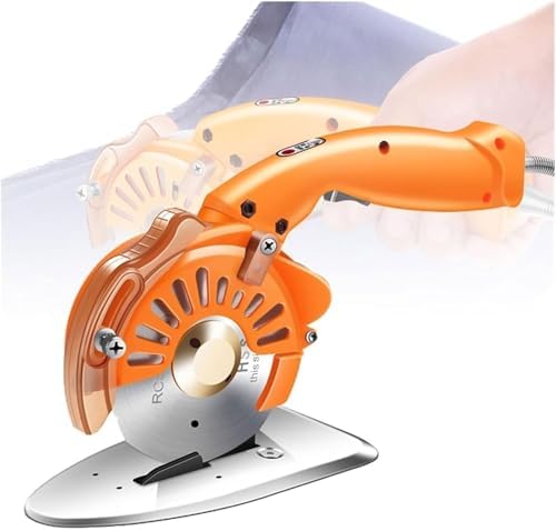Electric Rotary Fabric Cutter - Handheld Cloth Cutting Machine with LED Light, Adjustable 5-Speed, Auto Knife Sharpening & Safety Lifter, Perfect for Leather & Paper Cutting (4.5cm)