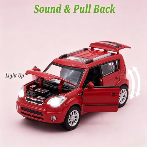 Modelo de Coche Diecast Kia Soul Hatchback a Escala 1:32 Rojo miniatura 2